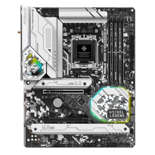 Asrock B650E STEEL LEGEND WIFI, AMD B650, AM5, ATX, 4 DDR5, HDMI, DP, Wi-Fi 6E, 2.5G LAN, PCIe5, RGB, 3x M.2