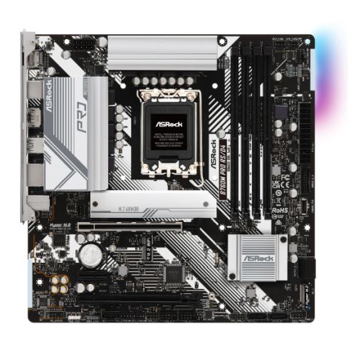 Asrock B760M PRO RS/D4, Intel B760, 1700, Micro ATX, 4 DDR4, HDMI, DP, 2.5G LAN, PCIe4, 2x M.2, RGB