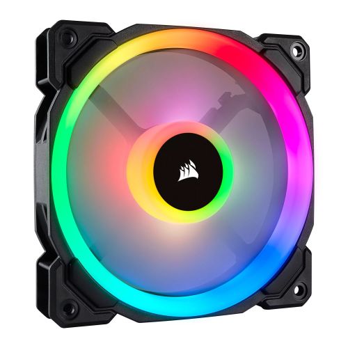 Corsair LL120 12cm PWM RGB Case Fan, 16 LED RGB Dual Light Loop, Hydraulic Bearing, Single Fan Expansion Pack