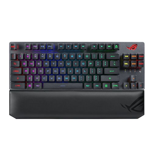 Asus ROG Strix SCOPE RX PBT TKL Wireless Mechanical RGB Gaming Keyboard, ROG RX Red Switches, PBT Keycaps, Stealth Key, Quick-Toggle, Magnetic Wrist Rest