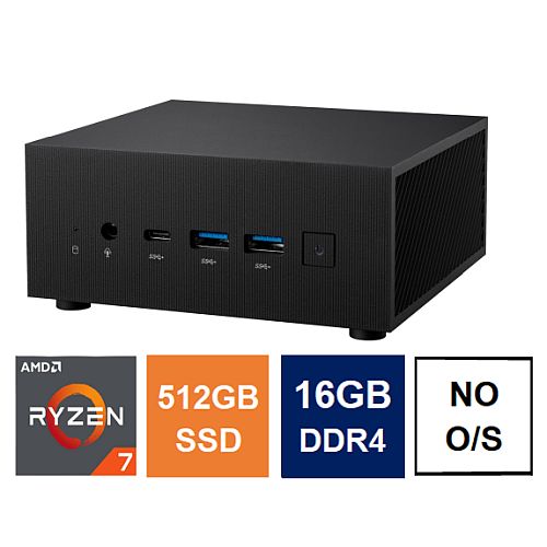 Spire Mini PC, Asus PN52 Case, Ryzen 7 5800H, 16GB 3200MHz, 512GB SSD, 2.5G LAN, Wi-Fi 6E, HDMI, DP, USB-C, VESA Mountable, No Operating System