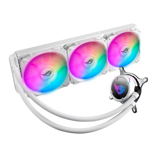 Asus ROG STRIX LC360 RGB 360mm Liquid CPU Cooler, 3 x Addressable RGB PWM Fans, White